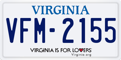 VA license plate VFM2155