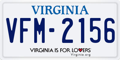 VA license plate VFM2156