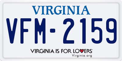 VA license plate VFM2159