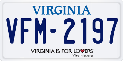 VA license plate VFM2197