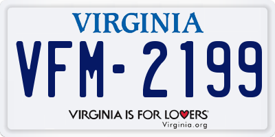 VA license plate VFM2199