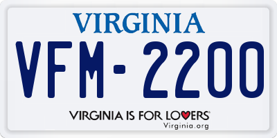 VA license plate VFM2200