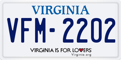 VA license plate VFM2202