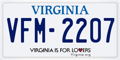 VA license plate VFM2207