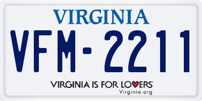 VA license plate VFM2211