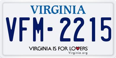 VA license plate VFM2215