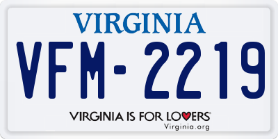 VA license plate VFM2219