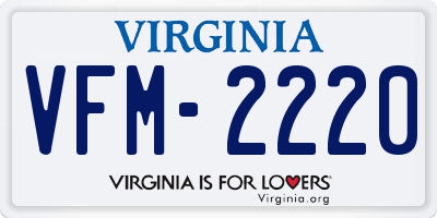 VA license plate VFM2220