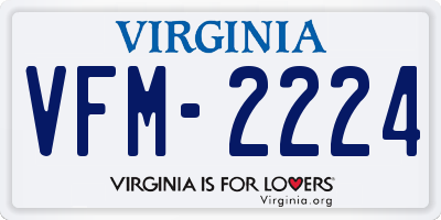 VA license plate VFM2224