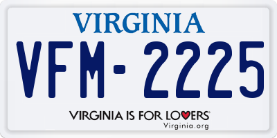 VA license plate VFM2225
