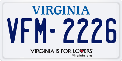 VA license plate VFM2226
