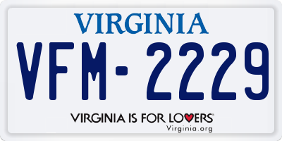 VA license plate VFM2229