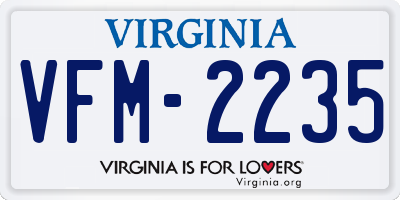 VA license plate VFM2235