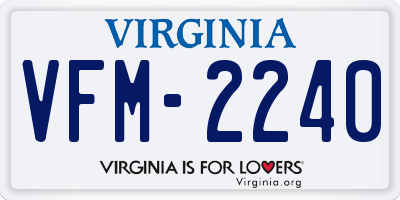 VA license plate VFM2240