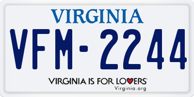 VA license plate VFM2244