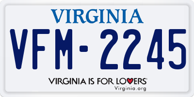 VA license plate VFM2245