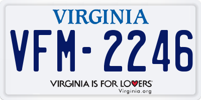 VA license plate VFM2246