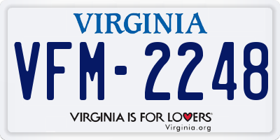 VA license plate VFM2248