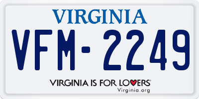 VA license plate VFM2249