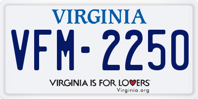VA license plate VFM2250