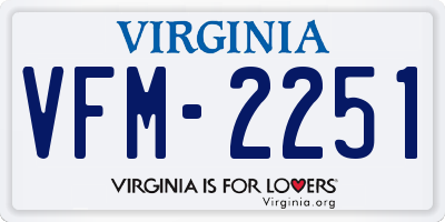 VA license plate VFM2251