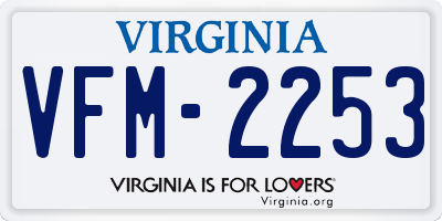 VA license plate VFM2253