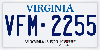 VA license plate VFM2255