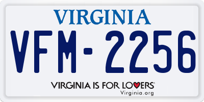 VA license plate VFM2256
