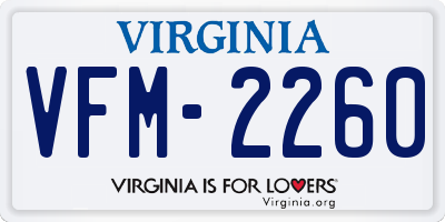 VA license plate VFM2260