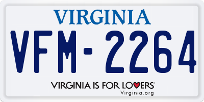 VA license plate VFM2264
