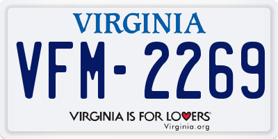 VA license plate VFM2269