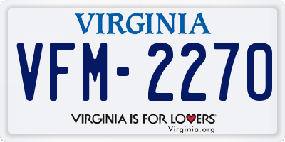 VA license plate VFM2270
