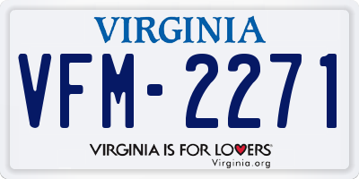 VA license plate VFM2271