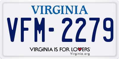 VA license plate VFM2279