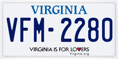 VA license plate VFM2280