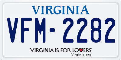 VA license plate VFM2282