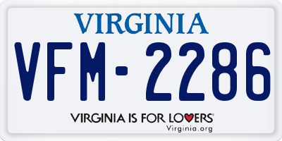 VA license plate VFM2286