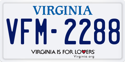 VA license plate VFM2288