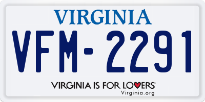 VA license plate VFM2291