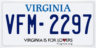 VA license plate VFM2297