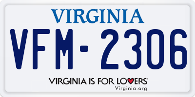 VA license plate VFM2306