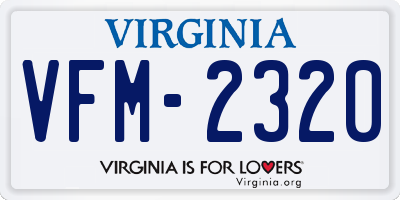 VA license plate VFM2320