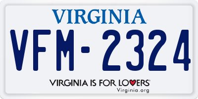 VA license plate VFM2324