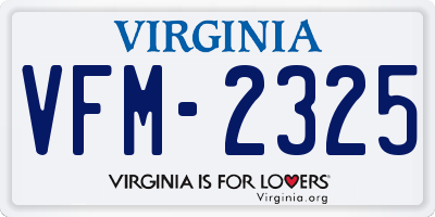 VA license plate VFM2325
