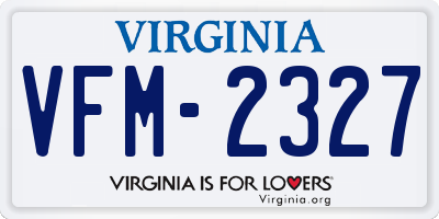 VA license plate VFM2327