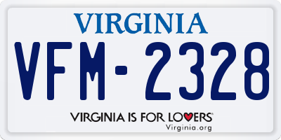 VA license plate VFM2328