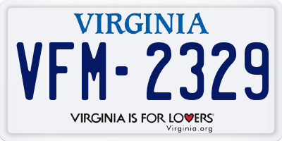 VA license plate VFM2329
