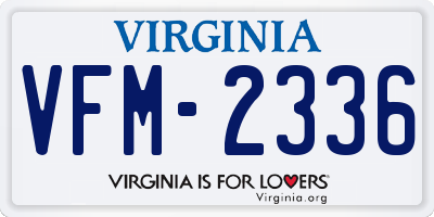 VA license plate VFM2336