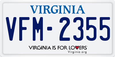 VA license plate VFM2355