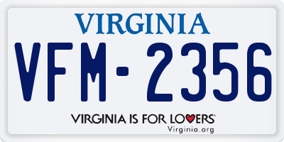 VA license plate VFM2356